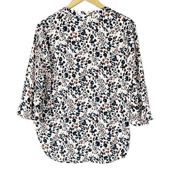 ASTR The Label Blue Multicolor Leopard Blouse M Office Business - Picture 2 of 5